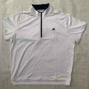 Adidas Long Sleeve - 1/4 Zip - Breathable Fleece- White/ Black Accents - Size XL